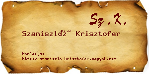 Szaniszló Krisztofer névjegykártya