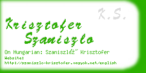 krisztofer szaniszlo business card